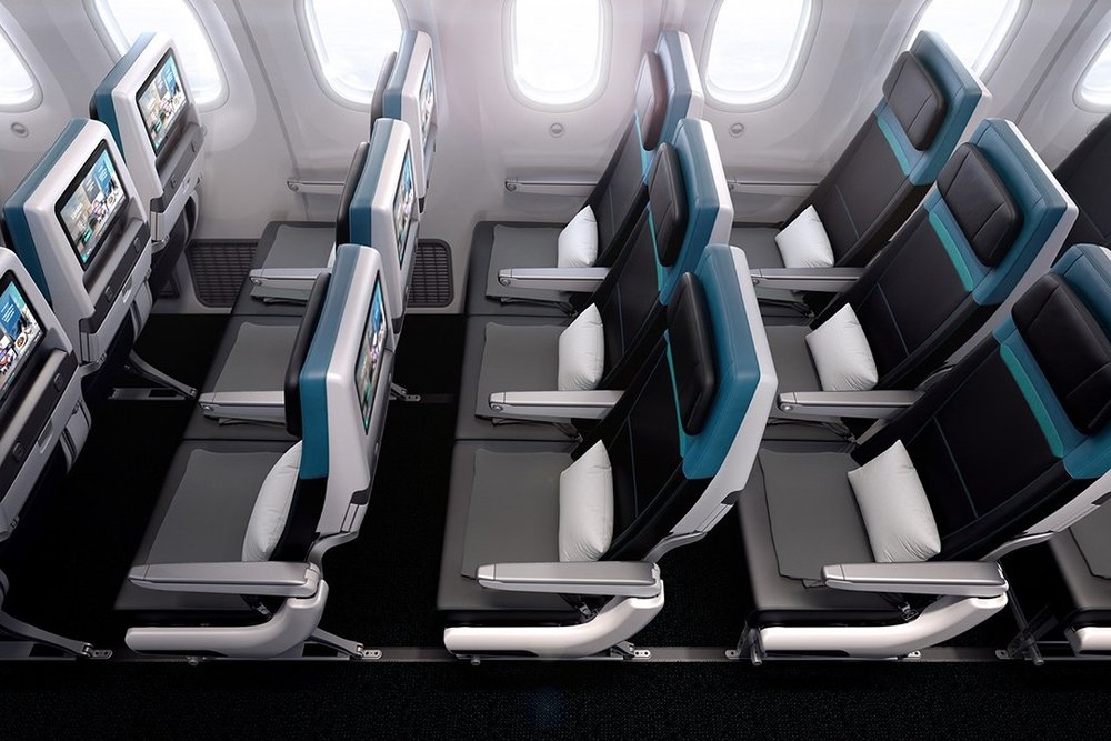 WestJet economy seats on 787 Dreamliner