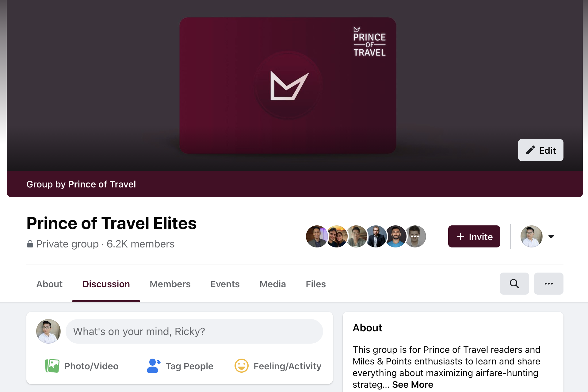 Prince of Travel Facebook page