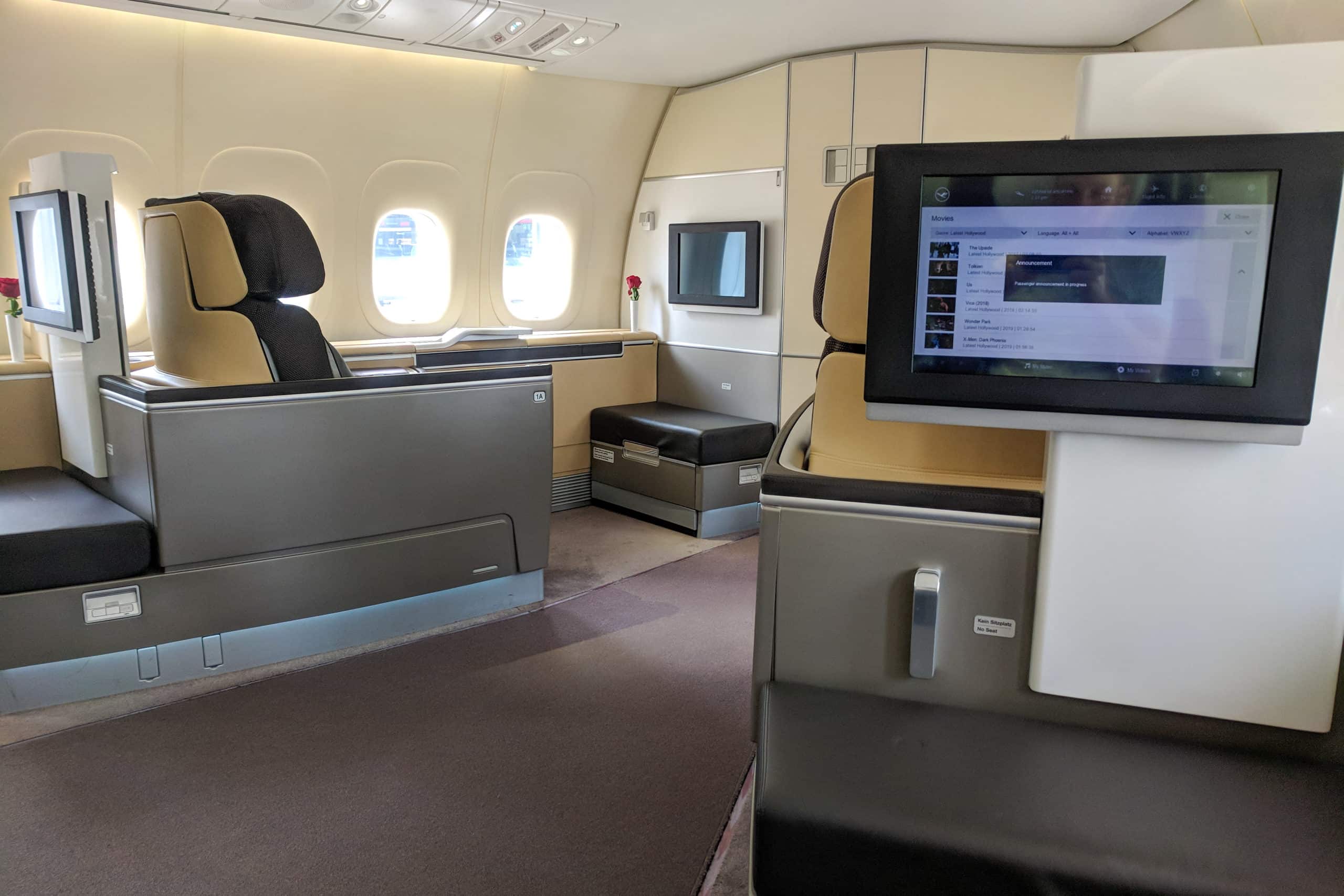 Lufthansa first class cabin