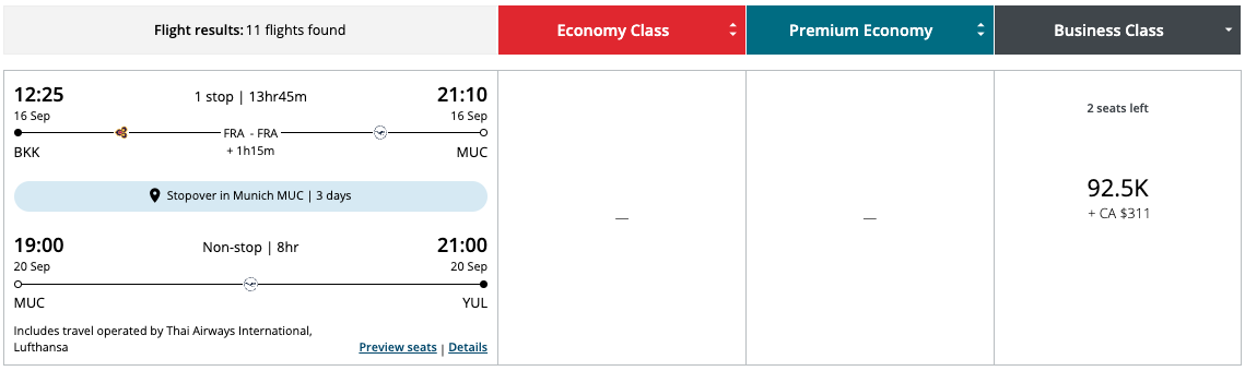 Complex stopover booking inbound