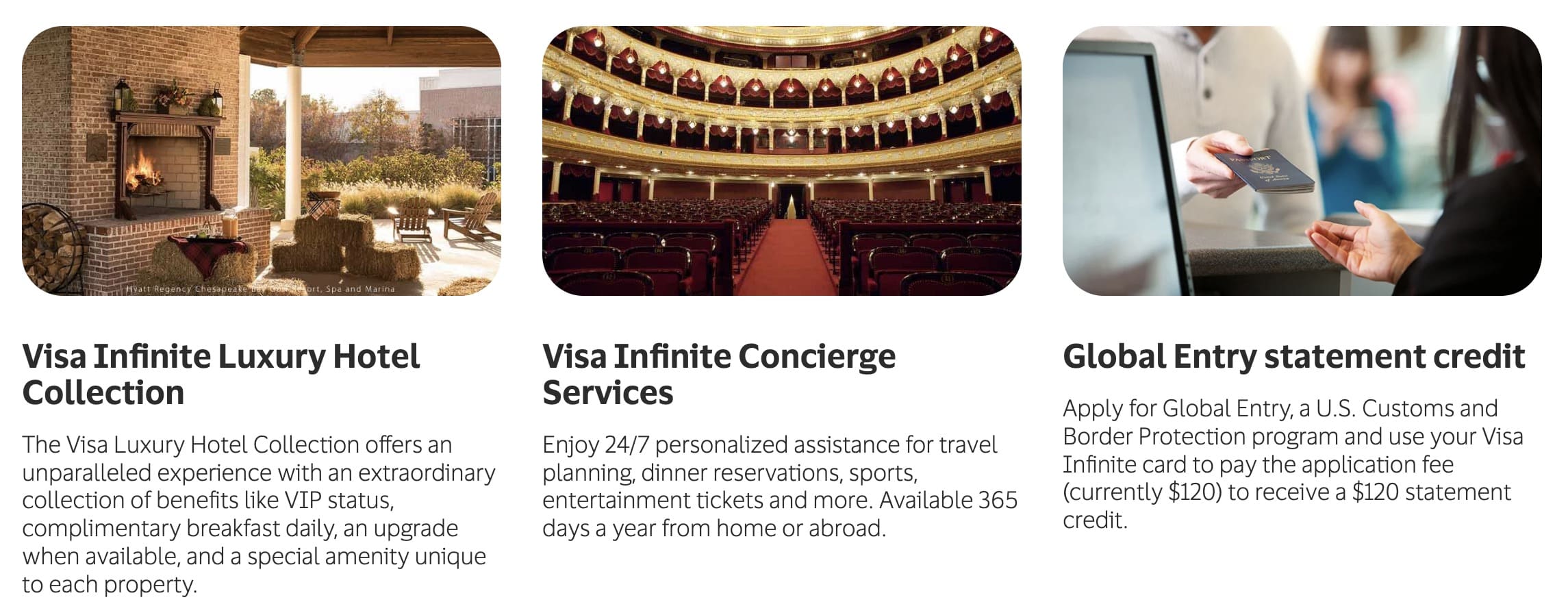 Screenshot visa infinite perks