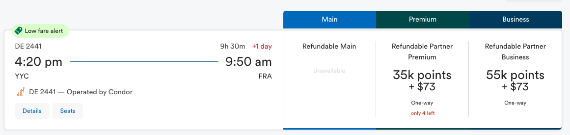 Calgary Frankfurt Condor