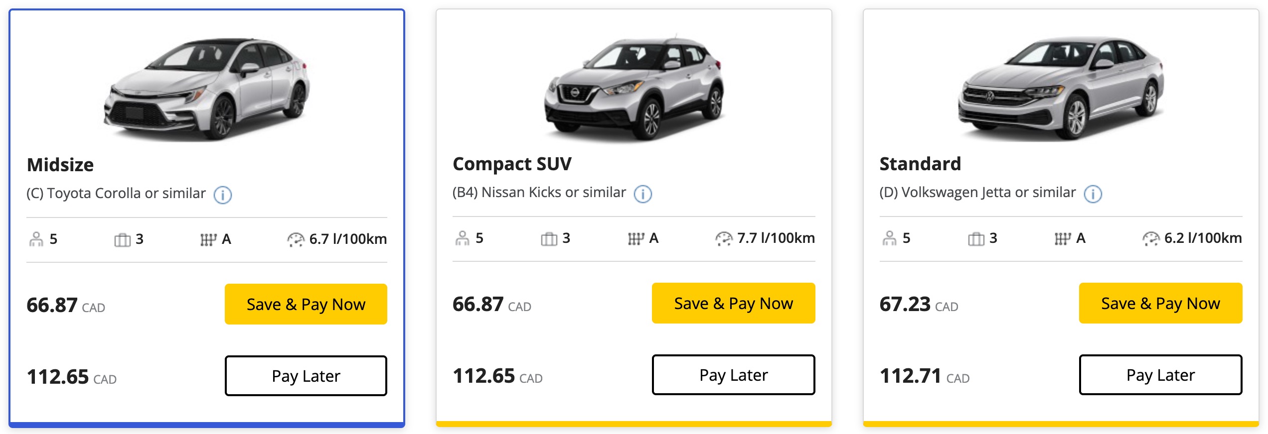 Hertz car options