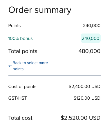 Hilton Bonus Canadian GST