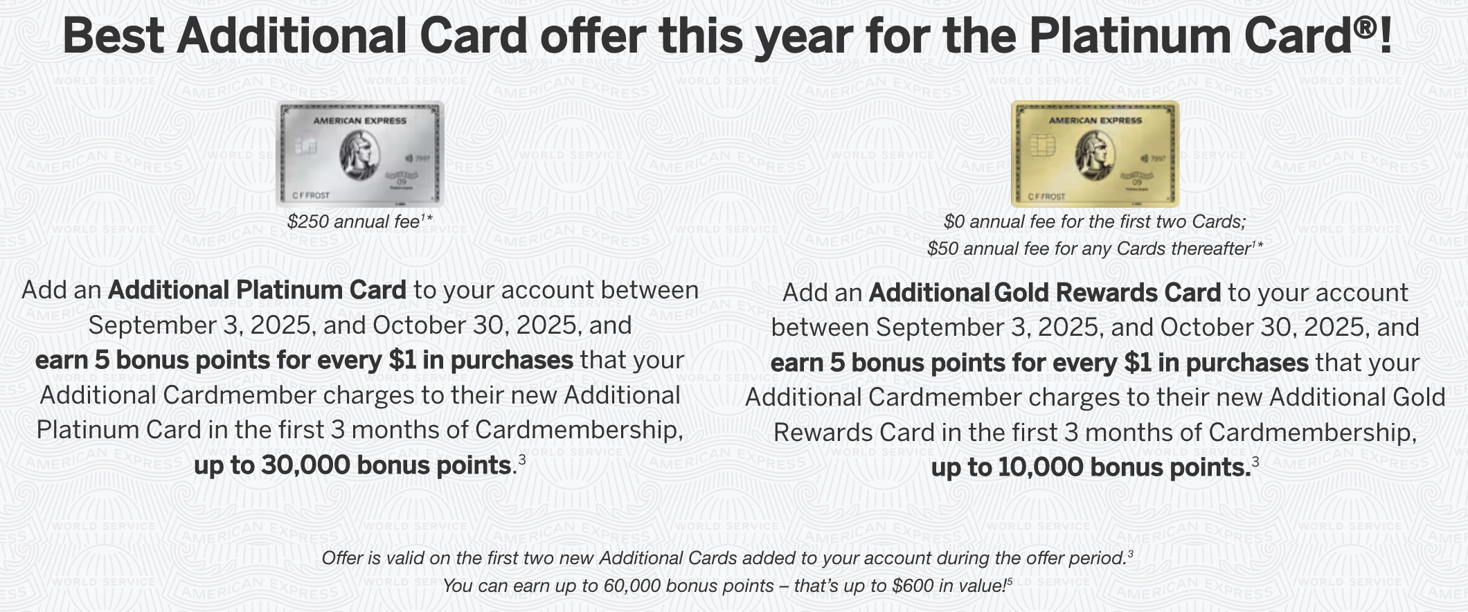 Amex Platinum Add a Card Bonus Event Fall 2025