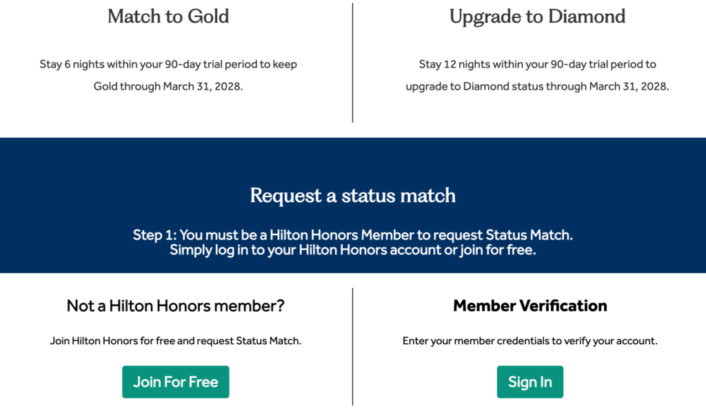 Hotel Rewards Status Match – Hilton Honors 01 06 2026 09 54 PM