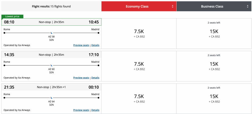Air Canada Select departing flight 02 06 2026 01 35 AM